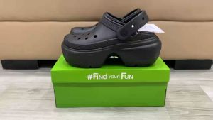 Giày sục crocs chuẩn xịn chống hôi chân nhựa tế bào êm mềm siêu bền đi mưa lội nước đi biển Crocs band Stomp đế cao 8cm màu  Đen