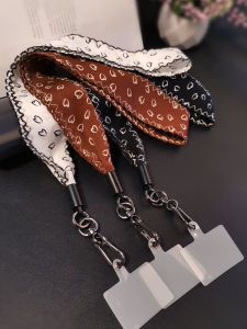 Ultra-Thin Wide Cloth Phone Strap Womens Style Clip-On Summer Keychain Detachable Mobile Phone Case Holder Lanyard Anti-Loss