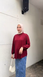 RAYON TWIL KEMEJA WANITA DEWASA IMPORT//KEMEJA RAYON TWIL TERBARU