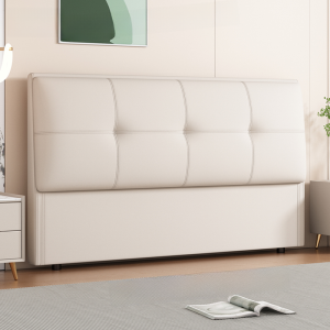 New 2025 Creamy Style Wooden Bed Headboard Soft Padded Single Purchase Luxury Dual Person Bed Backrest Integrated Floor Standing