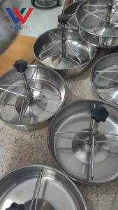 Viddavet Piglet round stainless steel piglet Feeder + 1 kg Super Biik stainless feeder stainless for pig feeder