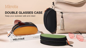 Double Sunglasses Case Travel Bag Organizer Sunglasses Pouch Bag Storage Box Organizer Hand Carry Bag 收纳盒