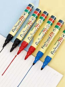 Free Horse Single-Head Marking Pen Model 70 Oil-Based Eco-Friendly Box Head Black Red Blue Ink Refillable Business Office Supplies