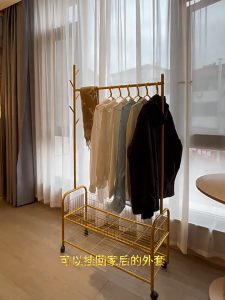 SiamHome Drying Rack Single Pole Double Layer Laundry Rack With Wheel Cloth Clothes Rack Hanging Organizer Rak Penyidai Baju Rak penyimpanan 晾衣架