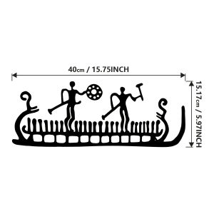 CIFbuy | CIFBUY Iron Wall Art Viking Ship Metal Painting Ancient Norse Warrior Symbol Cave Art Home Decor Retro Gift
