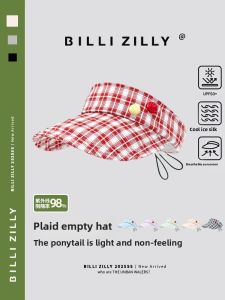 BILLI ZILLY | Red Plaid Foldable Outdoor Sun Hat Womens Summer Travel UV Protection Wide Brim Hat Casual Style Youth Suitable For All Ages