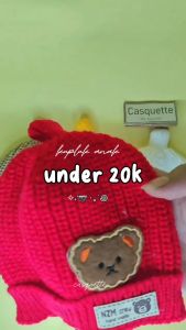 Topi Kupluk Anak Bayi Laki-laki & Perempuan Motif Bear Terbaru Free Bordir Nama Anak