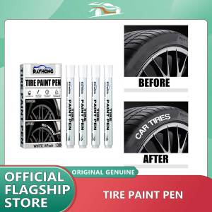 Rayhong 4 PCS Tire Paint White Marker Pen Fade Resistant and Waterproof Permanent Wide Functions Painting Safe Material Environmental Tire Paint Marker Pen Tyre Marker Paint Pen For Bike & Car Tires 4 Pcs Scratch Remover For Car Paint Waterproof Permanent