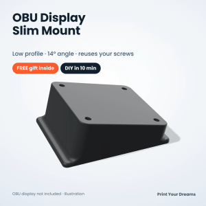 OBU Display Slim Mount | Low Profile 14° Bracket | ERP 2.0 | 3M VHB + Promoter Wipe | FREE OBU Cashcard Cover