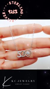 KC Jewelry S925 - White Gold Plated Diamond 520 Love Pendant & Necklace