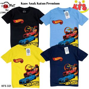 Baju Kaos Anak Laki-laki Perempuan Hotwheels Katun 30s KFS 321
