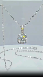 Luxury Moissanite Pendant Necklace for Women | 925 Sterling Silver | Brilliant Diamond Cut | Sparkling Gift for Her | Wedding Anniversary Birthday Jewelry