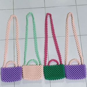 Tas Manik Muat Hp | Beaded Bag | Tas Manik Slempang | Pearl Bag | Tas Mote | Tas Mutiara by dhialova