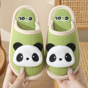 Cute Childrens Cotton Linen Slippers Indoor Anti-Slip Spring Autumn New Style Machine Pig Baby Slippers for Boys And Girls