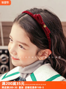 Childrens Velvet Hair Accessories Red Butterfly Knot Headband Princess Style Simple Hair Clip New Years Girls Hair Ornament
