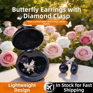 MEIGOUMEIGOU | Butterfly Rhinestone Ear Hook Headphone Accessories for Huawei FreeClip2 Bluetooth Earrings
