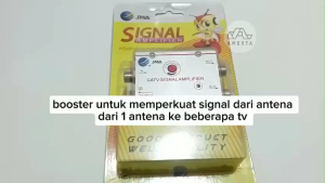 Booster plus Splitter Penjernih dan Penguat Sinyal Antena TV Digital 2 jalur way 20 db