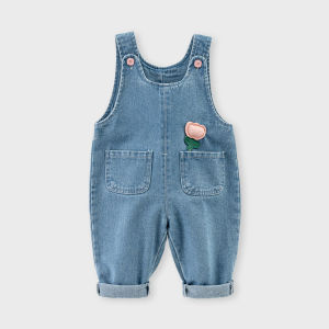 Cute Baby Denim Overalls Casual Long Pants Spring Autumn Wear New Style Child Romper Baby Carrier Pants Trendy Kids Clothing