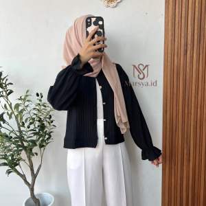 Cardigan Knit Hornet Korea Premium / Cardi Crop Korean Style Puffy