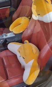 Gối Tựa Đầu Tựa Lưng Gối Chữ U Trên Xe Ô Tô Hình Chú Chó Shiba Mũm Mĩm Đáng Yêu