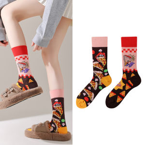 Asymmetric Creative AB Graffiti Long Socks