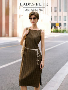 LadyS Elite | Plain Sleeveless Womens Dress Thin High-Waist Workwear