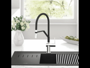 Vòi rửa bát Konox Bian 2 đường nước nóng lạnh thân vòi mềm xoay 360 độ PVD Chrome 5 lớp