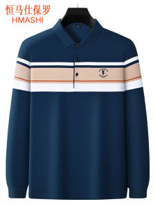 Áo Thun Polo Tay Dài Rộng Rãi Thường Ngày Cho Nam Mùa Xuân Thu Họa Tiết Sọc Màu Trơn Cổ Polo Thời Trang Công Sở