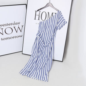 Israel Single Ethnic Style Diagonal Collar One Shoulder Silm Slim Looking Slit Midi Skirt Dress Vacation Skirt Dress