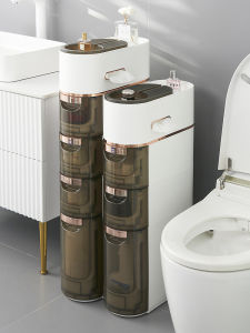 Bathroom Toilet Gap Storage Cabinet Plastic Drawer Style Narrow Space Organizer for Bathroom And Toilet Universal Use