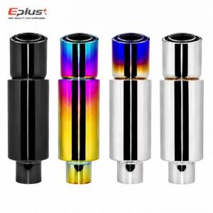 Ống Pô Xe Hơi Đa Năng EPLUS Bằng Thép Không Gỉ Có Bộ Giảm Thanh Kép Đầu Ra Thẳng Đường Kính Đầu Vào 51/57/63mm Dùng Để Độ Xe.