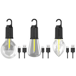 Portable Waterproof LED Camping Lantern 100LM 400mAh Rechargeable Tent Light with Hook for Outdoor Activities