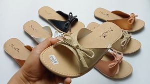Sandal Nonslip Wanita Sari || Sandal Slop Flat Wanita Motif Pita Sol Karet Anti Licin