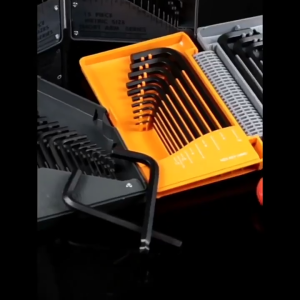 30Pcs Hex Key Allen Wrench 0.028"- 3/8" Inch & 0.7mm-10mm Metric Size Chromium-vanadium Steel Spanner Long Arm Tool Set