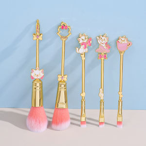 5pcs Disney Marie Cat makeup Brush Tools Set Make Up Brush Tools Kits for Eyeshadow Eyeliner Cosmetics Brushes Maquiagem