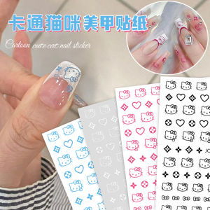 Cartoon Cat Nail Art Stickers KT Cat Childrens Nail Decorations DIY Accessories Popular Network Red New 2025 Model