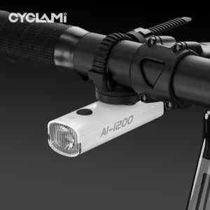 Đèn Pha Xe Đạp Mini 1200 Lumen Sạc Type-C Hợp Kim Nhôm Đèn Trước Dành Cho Xe Đạp Đường Trường Và Leo Núi Màu Trắng CYCLAMI AI1200