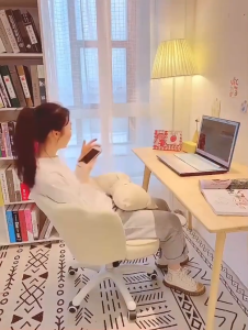 AIBG เก้าอี้ห้องนอน เก้าอี้พักผ่อน ความสูงของเบาะ75cm ปรับความสูงได้10cm หมุนได้ 360° เก้าอี้เกมมิ่ง เก้าอี้ทำงาน เก้าอี้นอร์ดิก เก้าอี้สำนักงาน