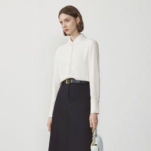 LANCY FROM 25 | Embroidered Commuter White Long Sleeve Shirt