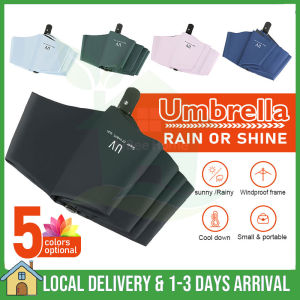 Auto Manual Umbrella Anti UV Fashion Foldable Umbrella 3/5 Fold Windproof Portable Black Glue Sunscreen Folding Mouth Bag Umbrella Payung