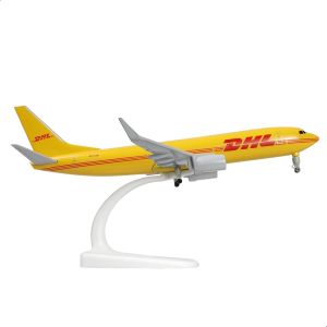 1/300 Diecast Metal Airplane Model Kit b737 DHL miniature plane with Stand Wheel Model Plane for Collections & Gifts