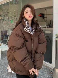 Korean Style Thickened Loose Bread Jacket for Couples Cotton Padded Coat Womens Fashion Winter Outerwear Casual Commute