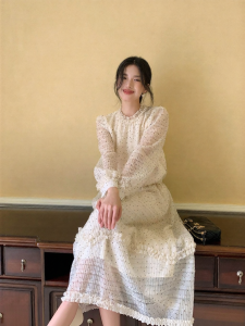 XXNING | French Style Ruffled Edge Polka Dot Two-piece Set