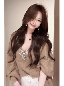 Small Fragrance Style Knitted Sweater Set Womens Early Autumn Elegant Lady Diamond Embellished Camisole Two-Piece Set