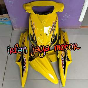 Full bodi Halus Cover body Full halus Yamaha Mio Sporty kuning Striping Selendang