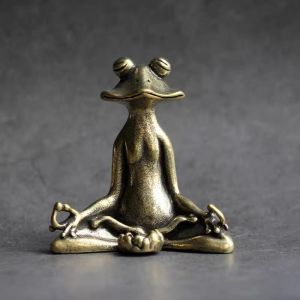 Tượng Ếch Đồng Cổ Điển Đồ Trang Trí Thiền Phật Giáo Tượng Động Vật Bằng Đồng Lư Hương Đồ Trang Trí Bàn Làm Việc Thú Cưng Trà Đạo