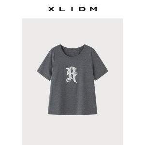 Plus Size Embroidered Short Sleeve Stretch Fitted T-Shirt Slim Fit