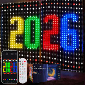 2026 New Smart Curtain Lights with DIY Pattern 400LEDs Window Fairy Light Outdoor String Lights for Christmas Gift Home Decor
