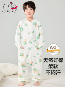 Pure Cotton Onesie Pajamas for Boys Autumn Winter Home Clothes Childrens All-in-One Sleepwear Big Kids Romper Suit