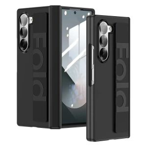 szhaiyu | Shockproof Premium Matte Phone Case For Samsung Galaxy Z Fold 8 7 6 5 Ultra With Elasticity Wrist Strap Hinge Protect Cover